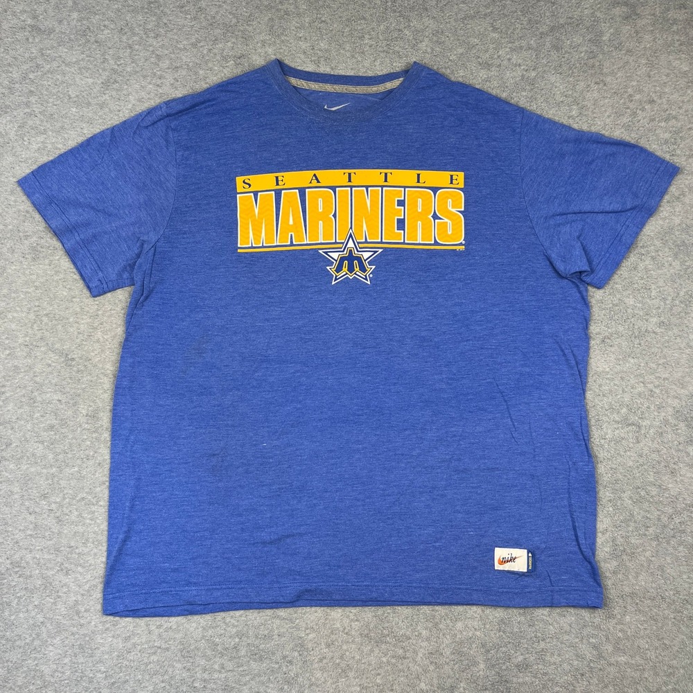 Nike T-Shirt Mens XXL Blue Seattle Mariners Graphic Tee Short Sleeve